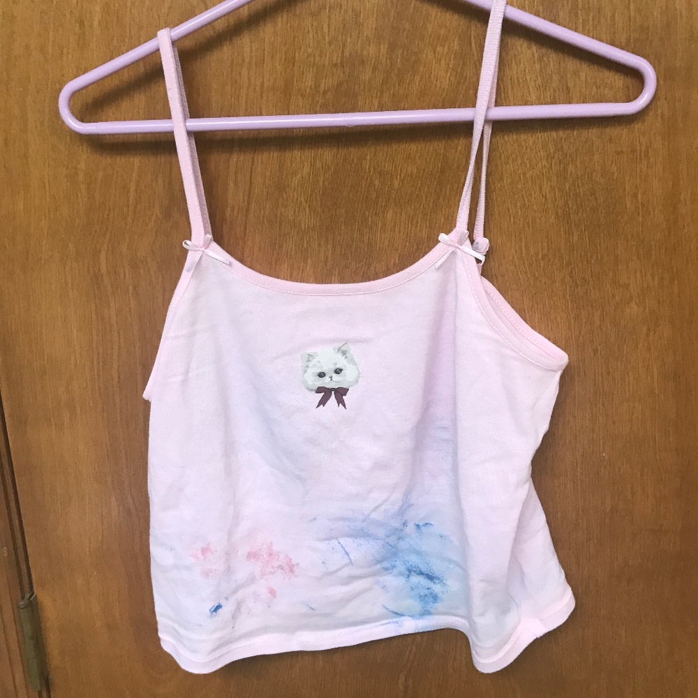 Art Class Girls XL 14 Cute Cat Cami